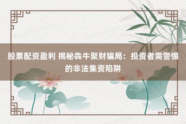股票配资盈利 揭秘犇牛聚财骗局：投资者需警惕的非法集资陷阱