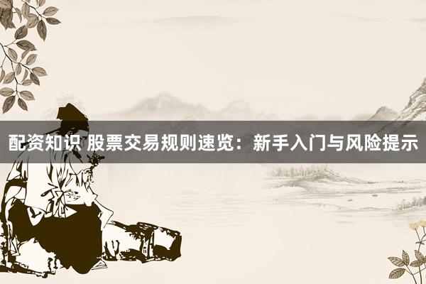 配资知识 股票交易规则速览：新手入门与风险提示