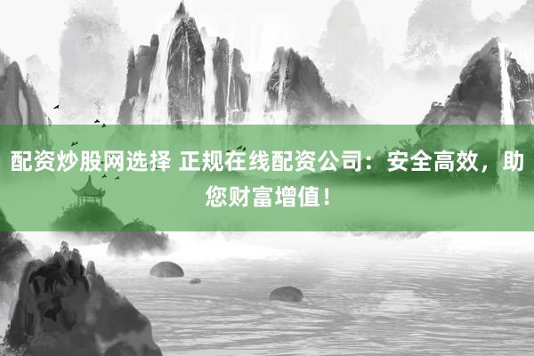 配资炒股网选择 正规在线配资公司：安全高效，助您财富增值！