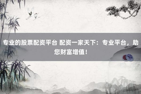 专业的股票配资平台 配资一家天下：专业平台，助您财富增值！