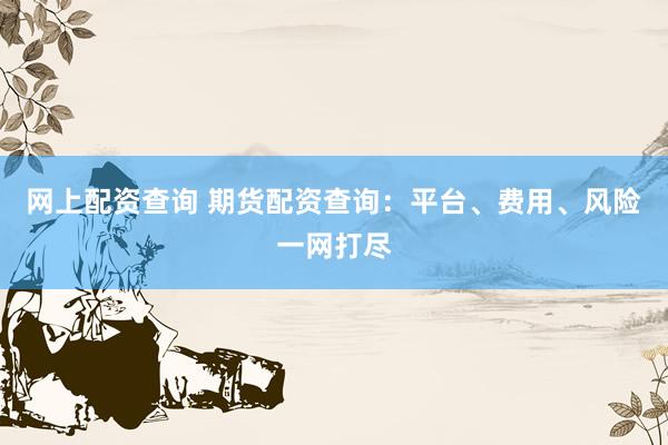 网上配资查询 期货配资查询：平台、费用、风险一网打尽