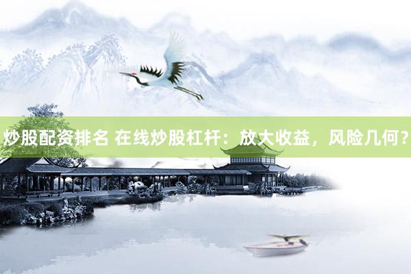 炒股配资排名 在线炒股杠杆：放大收益，风险几何？