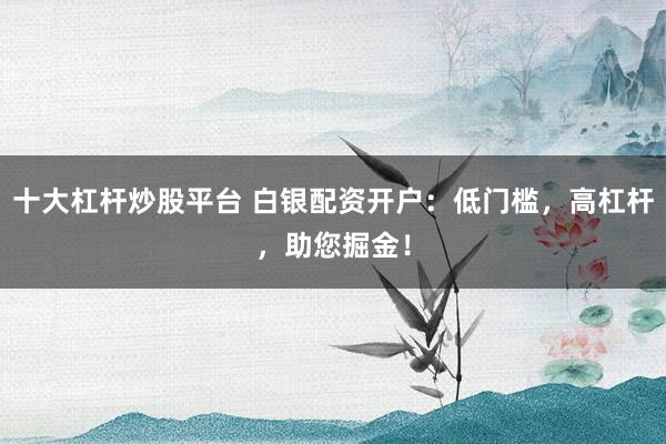 十大杠杆炒股平台 白银配资开户:低门槛,高杠杆,助您掘金!