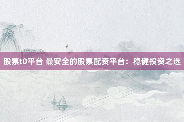 股票t0平台 最安全的股票配资平台：稳健投资之选