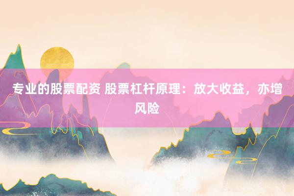 专业的股票配资 股票杠杆原理：放大收益，亦增风险